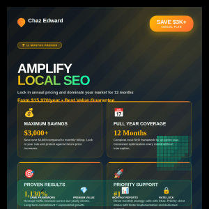 Yearly Amplify Local SEO Framework (Save $3k+)