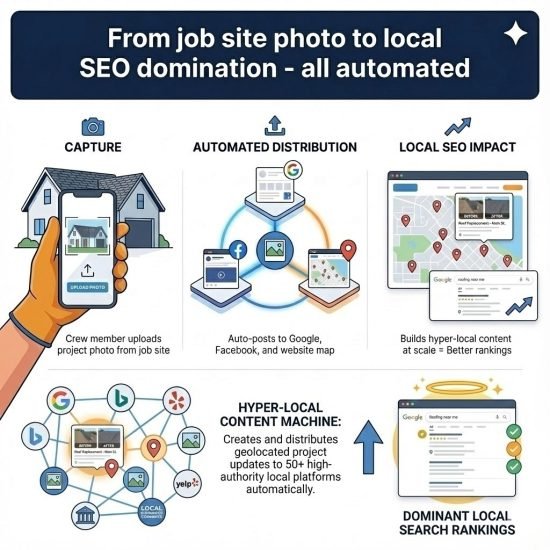 Hyper-Local Content at Scale: The GeoBooster AdvantageTurn every job, project, or customer interaction into hyper-local marketing content—automatically.